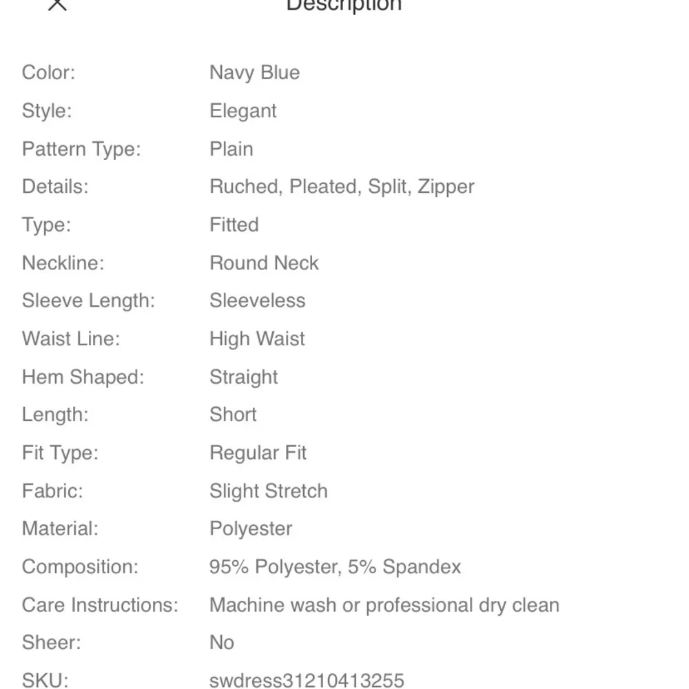 Zip Back Slit Hem Fold Pleat Dress - Picture 3 of 4